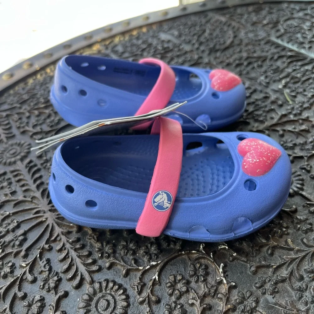 💖CROCS KEELEY EMBELLISHED FLATS IN LAPIS 4 C4
